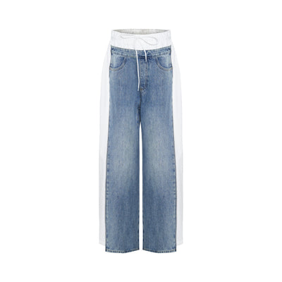 Jeans Patchwork Cintura Alta Loose Fit para Mujer - Image 6