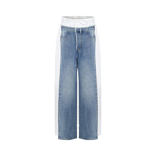 Jeans Patchwork Cintura Alta Loose Fit para Mujer - Image 6