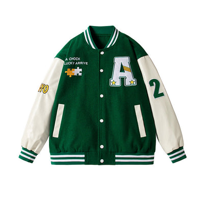 Chaqueta de Béisbol Vintage Americana con Bordado Texturizado - Image 6