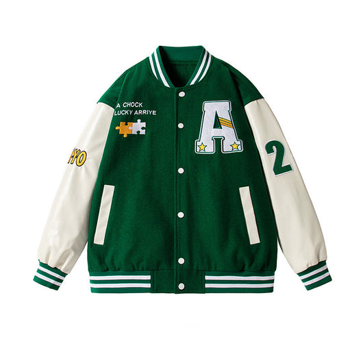 Chaqueta de Béisbol Vintage Americana con Bordado Texturizado - Image 6