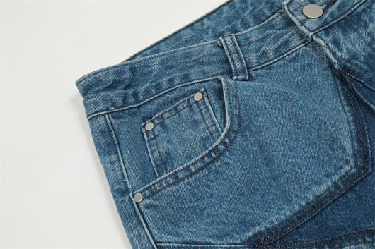 Jeans Hip-hop con Pentagrama y Cierre Lateral para Hombre - Image 18