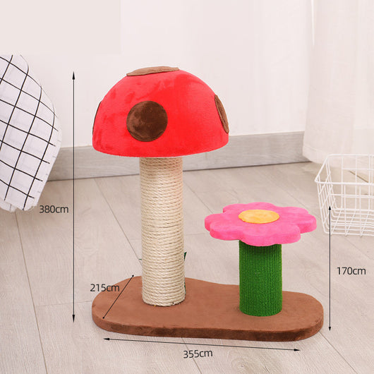 Rascador para Gatos con Columna de Sisal y Estructura Escaladora Flor Champiñón - Image 6