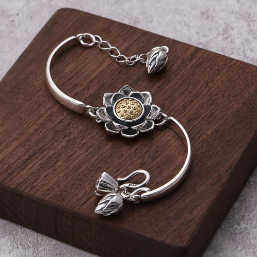 Pulsera de Plata 925 Loto Giratoria para Mujer - Image 8