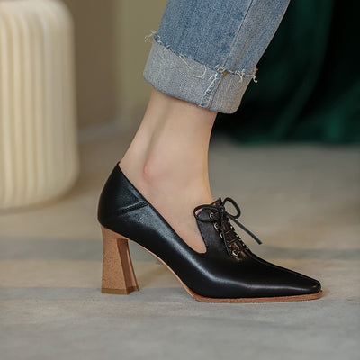 Zapatos de Tacón Alto para Mujer Talla Grande - Estilo Elegante con Cordones - Image 2