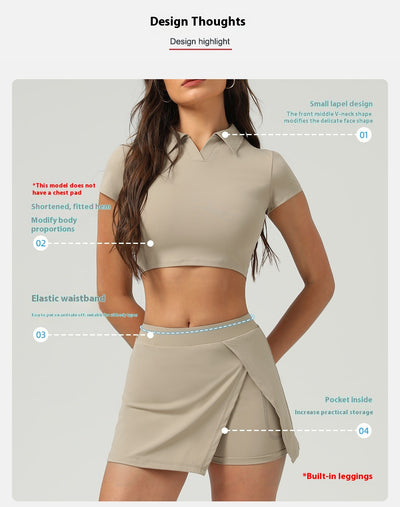 Conjunto Deportivo Mujer: Short y Falda Pantalón Anti-Transparencia - Image 20