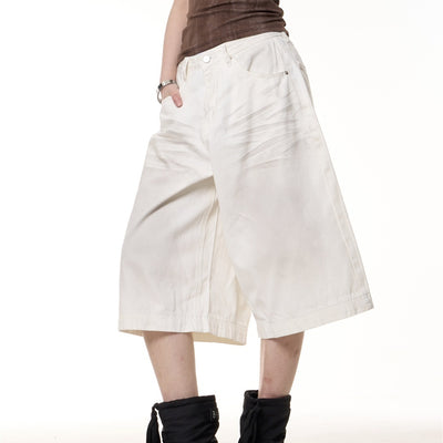 Jumpsuit Vaquero Cropped Vintage Efecto Desgastado Pierna Ancha - Image 10