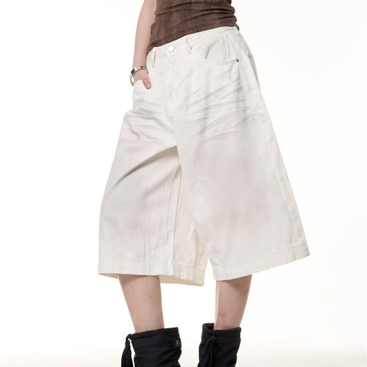 Jumpsuit Vaquero Cropped Vintage Efecto Desgastado Pierna Ancha - Image 10