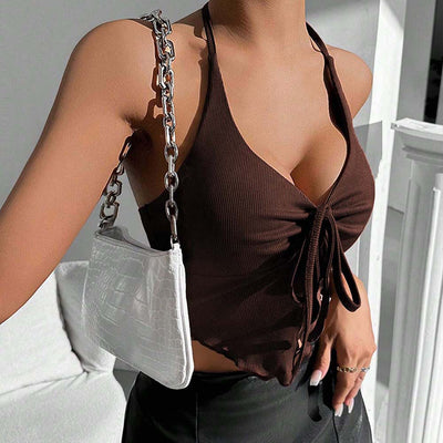 Top Escotado Sexy Estilo Europeo Otoño-Invierno para Mujer