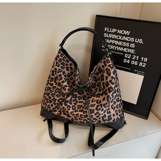 Mochila de Moda con Estampado Leopardo de Gran Capacidad Multiusos - Image 21