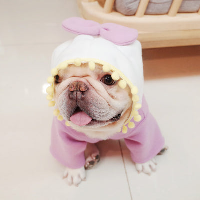 Suéter Polar Morado con Lazo para Perros Gorditos - Otoño e Invierno - Image 3