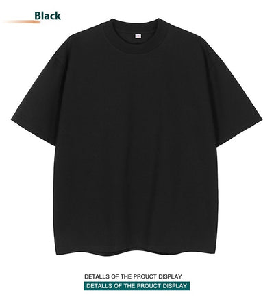 Moss green short-sleeve cotton t-shirt with a crew neck and a relaxed, oversized fit. - Image 25