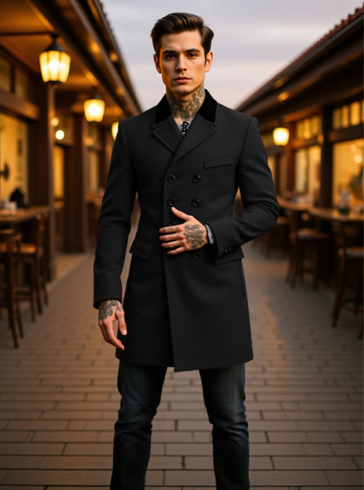 Abrigo de Lana Forrado para Hombre - Otoño e Invierno - Image 10