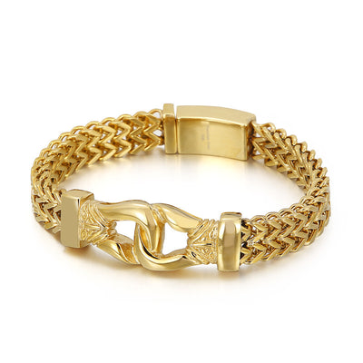 Pulsera Cadena Mesh Dorada Hip Hop Acero Inoxidable para Hombre - Image 7