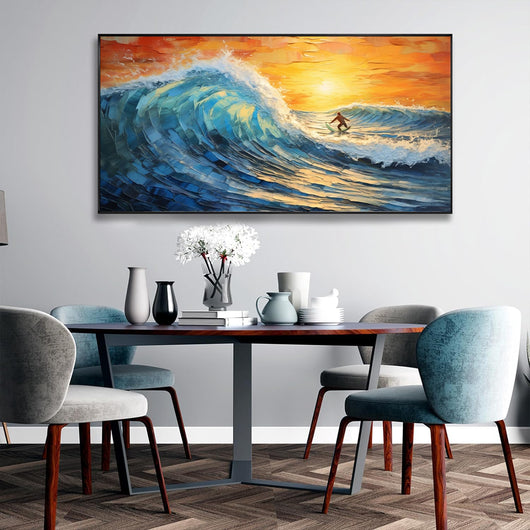 Cuadro Óleo Artesanal Gran Formato - Paisaje Marino con Velero para Sala de Estar - Image 9
