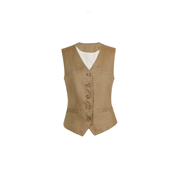 Chaleco de Lino Verano para Mujer sin Mangas - Image 4