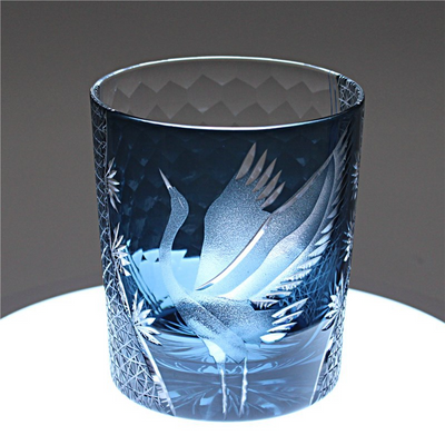 Vaso de Whiskey Edo Kiriko Pino y Grúa - Artesanía Japonesa - Image 35