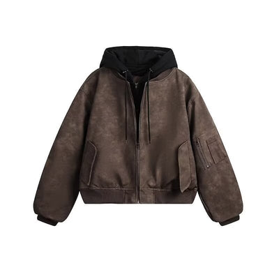 Chaqueta de Cuero Sintético Acolchada Estilo Aviador Hombre - Image 5