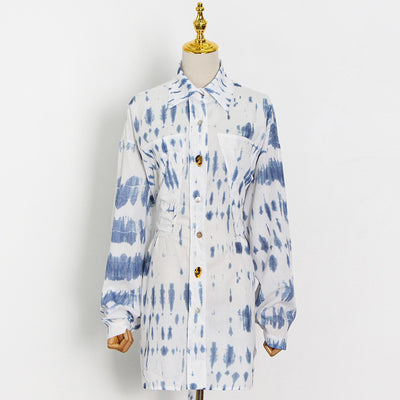 Camisa Mujer Solapa Irregular Abotonada Simple - Image 15
