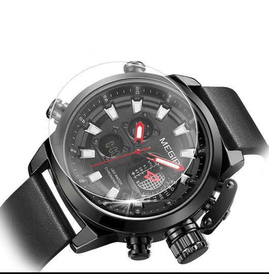 Reloj de Pulsera Inteligente con Alarma Luminosa y Correa de Cuero - Image 4