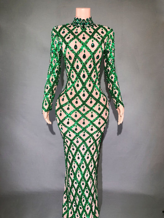 Vestido de Fiesta Elegante con Cristales Brillantes para Mujer - Image 44