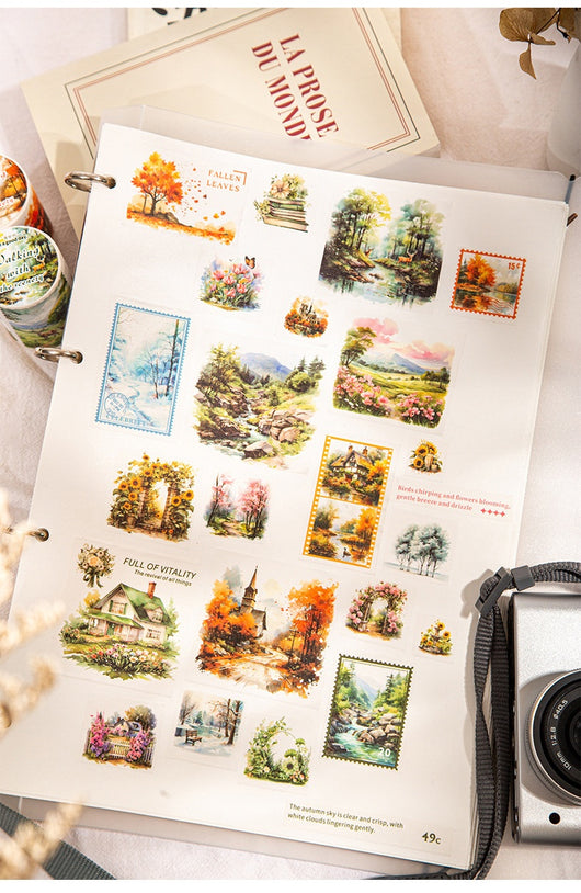 Set de Cintas Decorativas Adhesivas Paisajes Cuatro Estaciones - 6 Modelos para Scrapbooking y DIY - Image 25