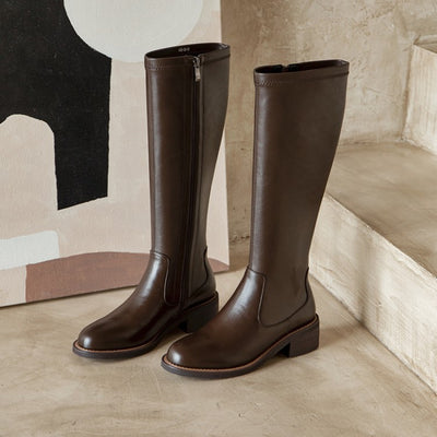 Botas Elásticas de Tacón Medio para Invierno - Estilo Influencer - Image 11