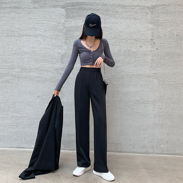 Pantalones Rectos Holgados en Beige - Estilo Casual Moderno