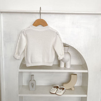 Chaqueta de Punto Tejida a Mano con Flores para Bebé Niña - Algodón Puro - Image 11