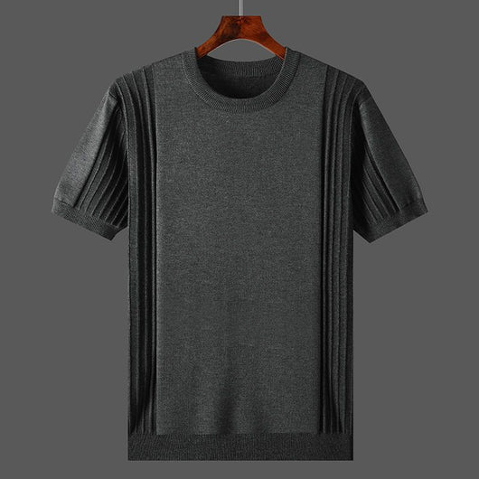 Camiseta Básica de Punto para Hombre - Cuello Redondo Manga Corta - Image 11