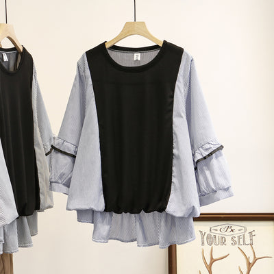 Blusa Holgada Coreana de Tres Cuartos con Doble Capa - Image 14