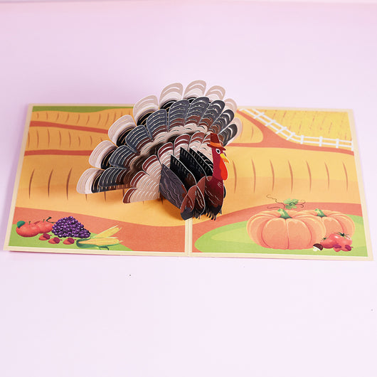 Tarjeta de Thanksgiving 3D - Escultura de Pavo en Papel - Image 3
