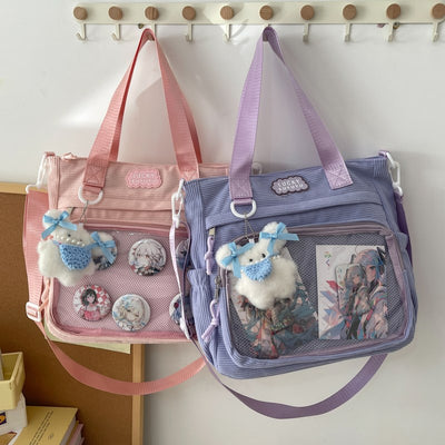 Bolsa Crossbody Transparente de Gran Capacidad Estilo Japonés para Estudiantes - Image 3