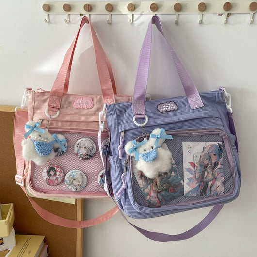 Bolsa Crossbody Transparente de Gran Capacidad Estilo Japonés para Estudiantes - Image 3