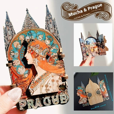 Imán Refrigerador Reloj Astronómico de Praga con Engranajes Rotativos - Image 6
