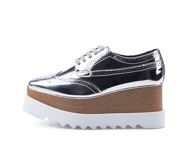 Zapatos para Mujer con Plataforma Tallada Impermeable y Cuña