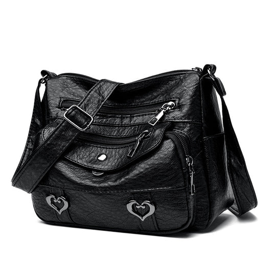 Bolso Bandolera de Cuero Texturizado Retro Gran Capacidad - Image 3