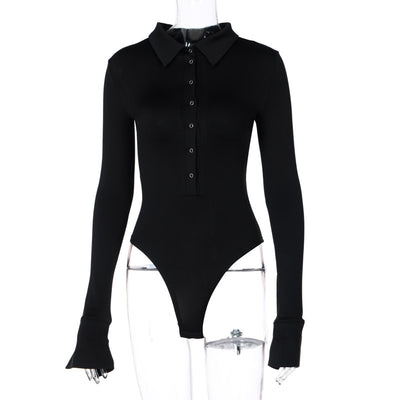 Body Ajustado Elegante con Solapa y Botones para Mujer - Image 12