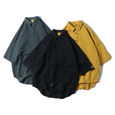 Camisa Japonesa de Color Liso para Hombre - Colección Verano