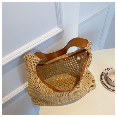 Bolsa Tote de Paja Retro Casual - Image 7