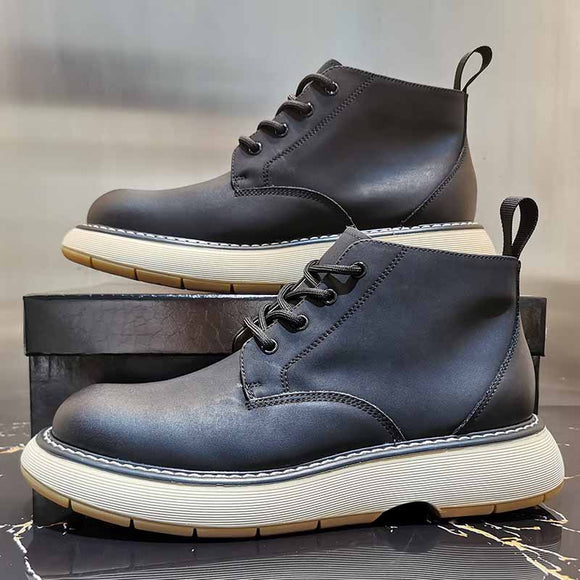 Botas de Cuero Nobuk con Punta Redonda - Calzado Premium de Altura