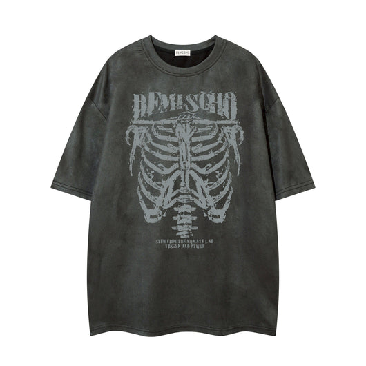 Playera de Ante con Estampado Calavera Oscura para Hombre - Image 6