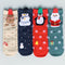 Calcetines Navideños de Algodón Rojo Multicolor para Otoño e Invierno