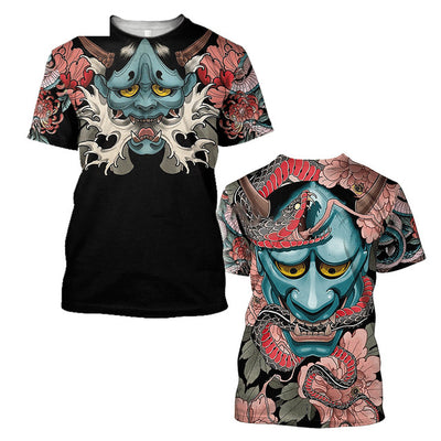 Camiseta Hombre Samurái 3D Cuello Redondo Diseño Impreso Suelta - Image 16