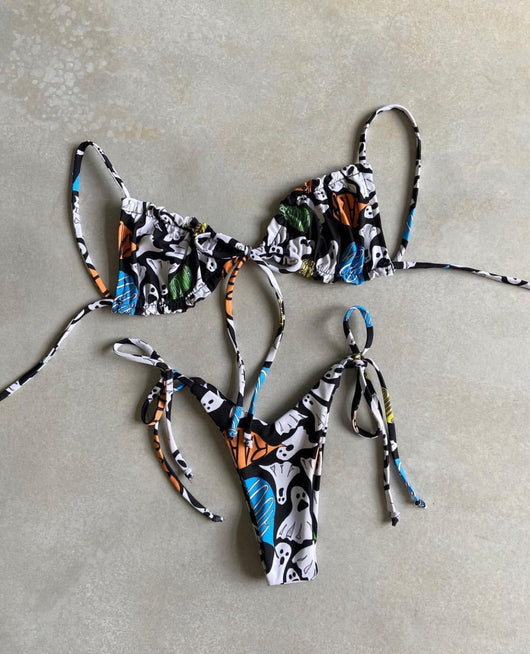 Bikini Deportivo de Tiras Ajustables en Color Sólido - Image 19