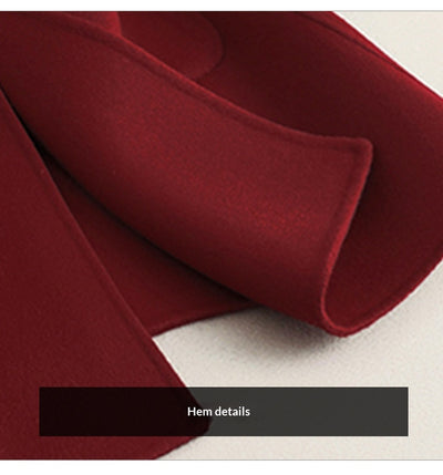 Abrigo de Lana Reversible Oversized Estilo Chino Rojo - Image 13