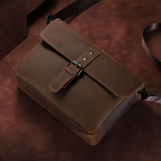Bolso de Cuero Genuino Estilo Retro para Hombre - Image 2