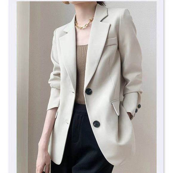 Blazer Ejecutivo Marrón Talle S - Diseño Minimalista para Mujer