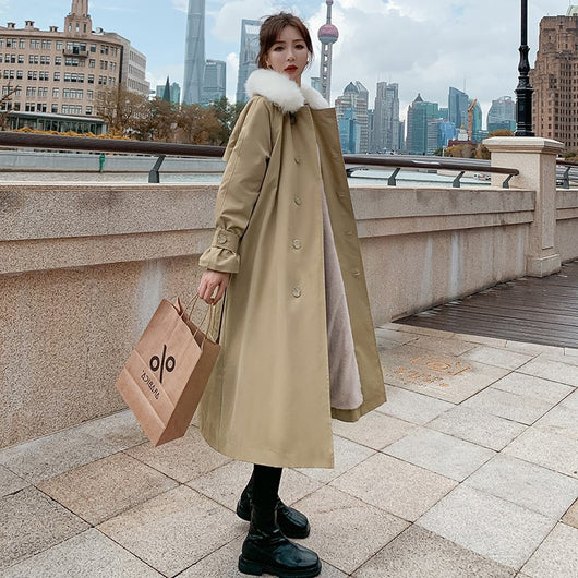 Chaqueta Abrigo Impermeable de Piel de Conejo y Algodón para Mujer - Image 3