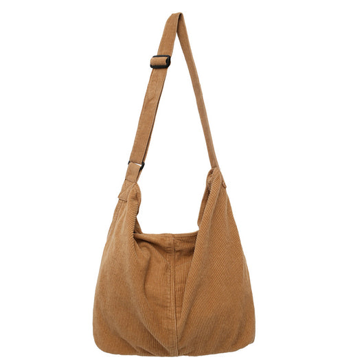 Bolsa Bandolera de Pana Espaciosa Minimalista y Casual - Image 9