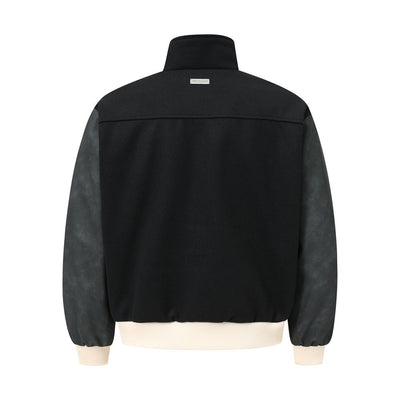 Chaqueta Deportiva Beisbolera Hombre con Contraste de Piel PU - Image 14